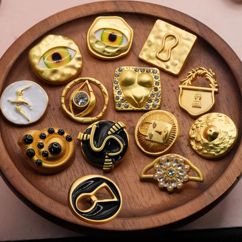 Bottoni Metallici Vintage Occhio Artistico a Forma di Cuore Bottoni Decorativi per Abbigliamento Borse Accessori per Artigianato Fai da Te