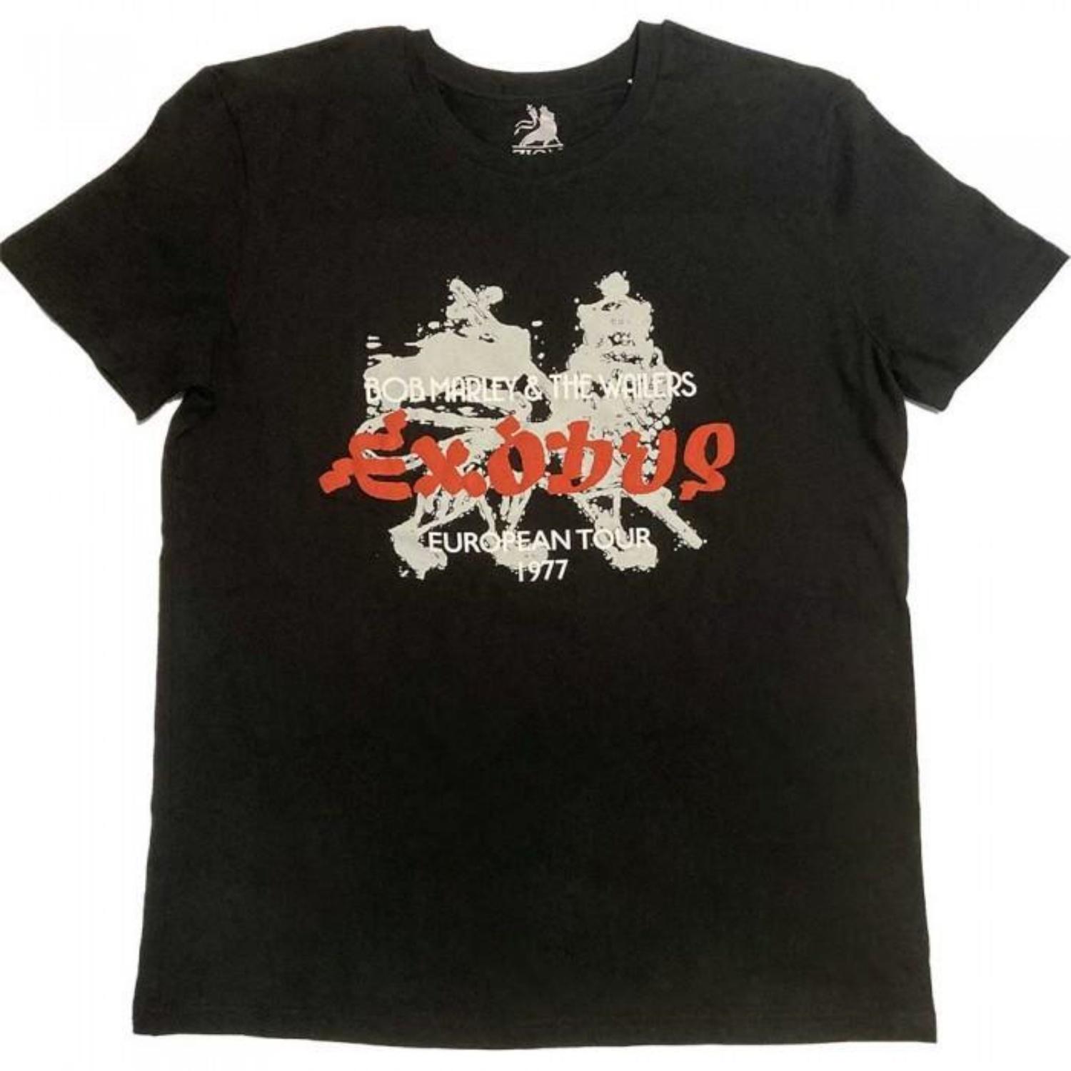 

Bob Marley Unisex Adult Exodus European Tour 1977 Hi-Build T-Shirt S чёрный
