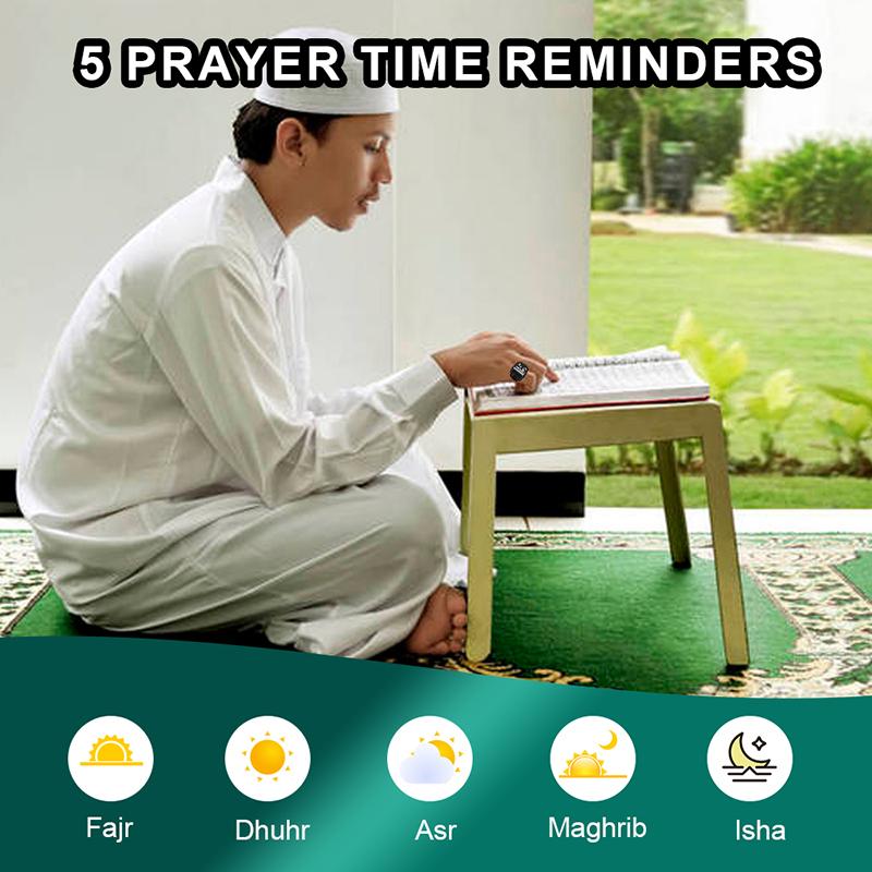 Smart Tasbih Tally Digital Counter For Muslims Tasbeeh Zikr Ring 5 Prayer Time Vibration Reminder Waterproof