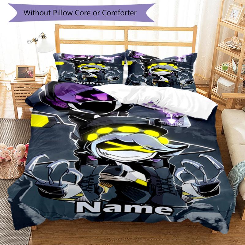 3pcs Custom Name Murder Drones Bedding Set Duvet Cover Closure Includes 1 Duvet Cover & 2 Pillowcases, Soft and Comfortable for All Seasons.