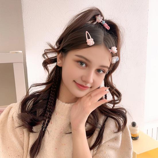 5 Stück Mädchen Haarspange Cartoon Hase Stern Dekor Haarspange Keine Kopfhaut Seitenpony Haarspange Kindliche Haaraccessoires