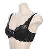 Black Non Woven Flower Lace Full Cup Bra Aabr4430 Bk