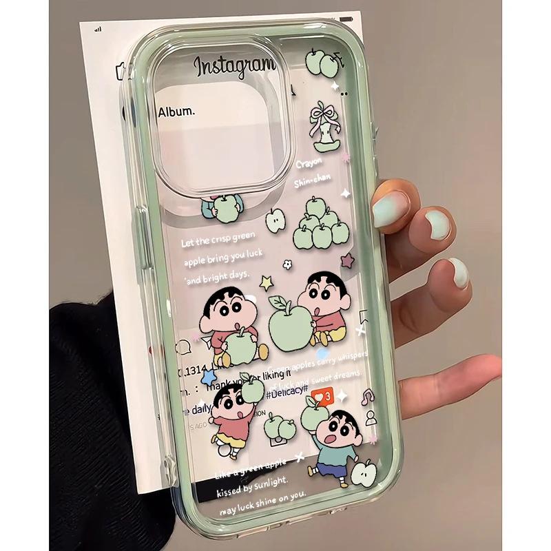 Green Apple Xiaoxin is suitable for iPhone17/16Pro mobile phone case 14 two-in-one 15 color edge 12 cute 13 transparent