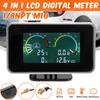 4 In 1 Digital LCD Car Meter Oil Pressure Fuel Water Temp Voltage Gauge M10 12V 24V Universal Auto Dashboard