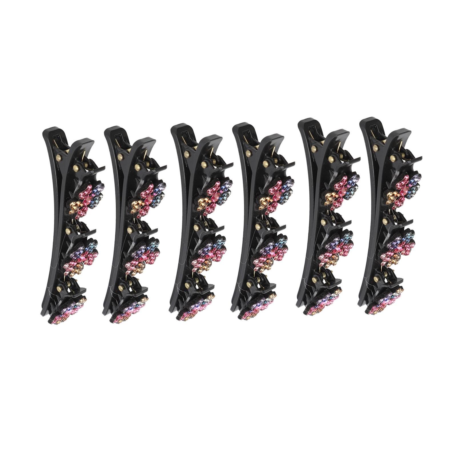 

6 шт. плетеные заколки для волос, двухслойные заколки-крабы, двойная челка, прическа, плетеные заколки для волос