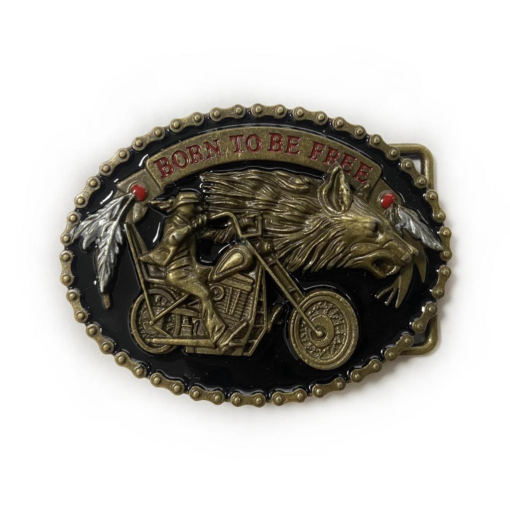 Zinc Alloy Wolf Head Belt Buckle - Western Cowboy Style