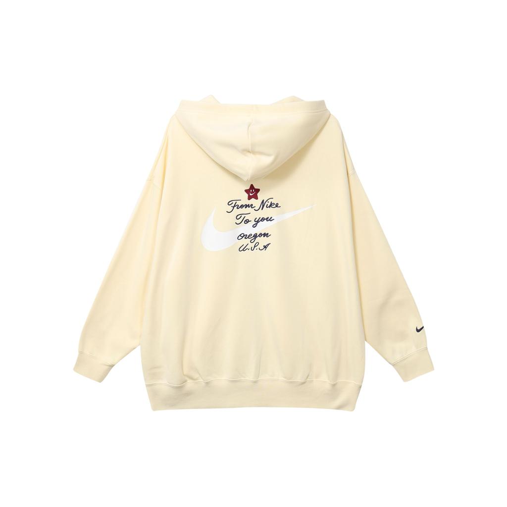 Nike Alphabet Tag Hooded Casual Loose Long Sleeve Jacket Women Outerwear Coconut-Milk FV8445-113