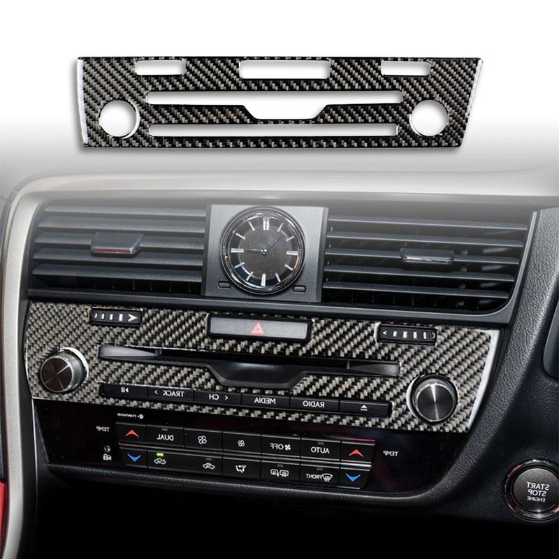 For Lexus RX 300 350H 450H 2016- Car  accessories Carbon Fiber CD Panel Decorative Cover Trim Auto Interior Car Sticker