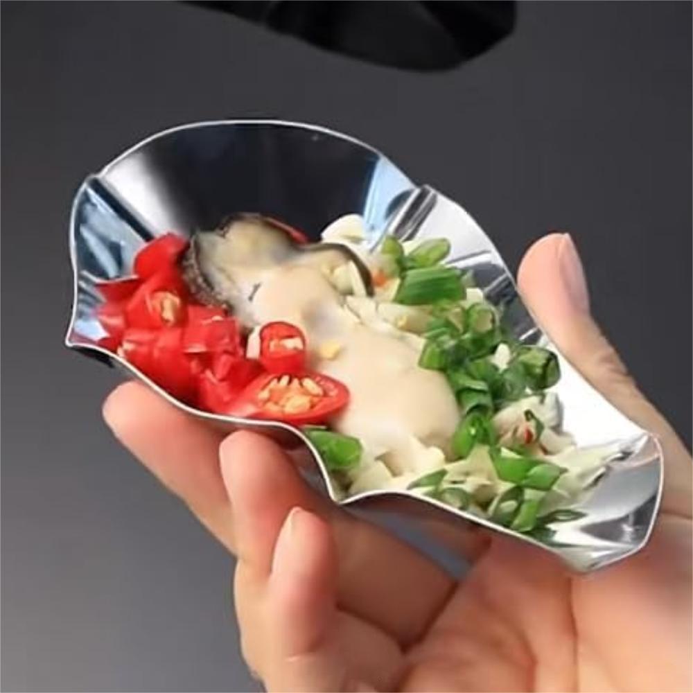 Stainless steel oyster saucer kitchenware tray kitchen pot shovel soup spoon tray seasoning butterfly soy sauce dish