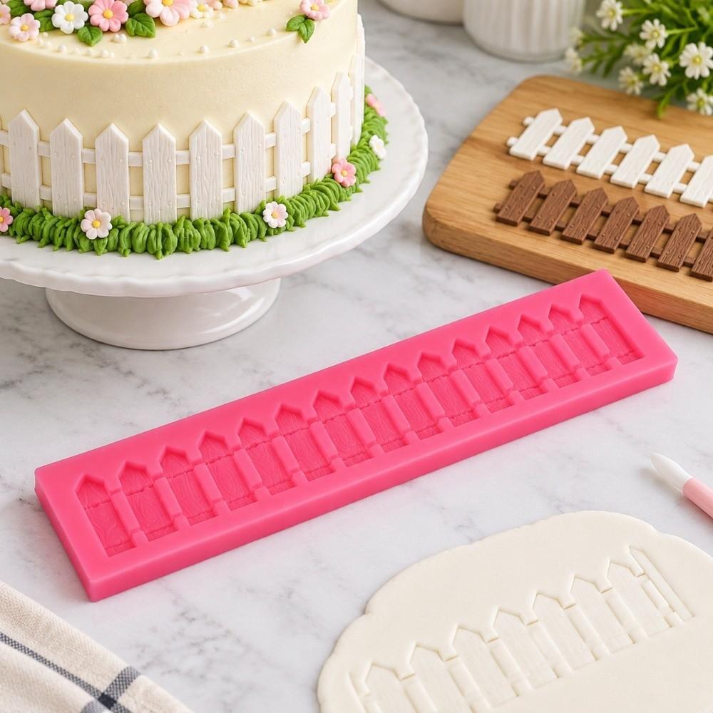 2pcs Non-Stick Surface Fondant Mold DIY Crafting Picket Fence Mold Silicone Cake Mold Baking