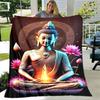 Buddha Sakyamuni Buddhisme Tro Religion Blødt Plys Tæppe, Flanel Tæppe Kastetæppe til Stue Soveværelse Seng Sofa Bed