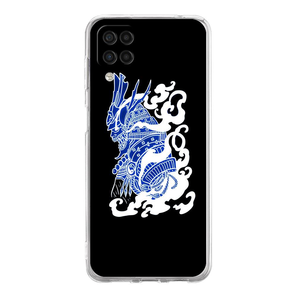 Samurai Oni Mask Neon Phone Case For Samsung Galaxy A51 A71 A21S A12 A11 A31 A41 A03S A13 A33 A73 A53 A52 A32 5G A23 Clear Cover
