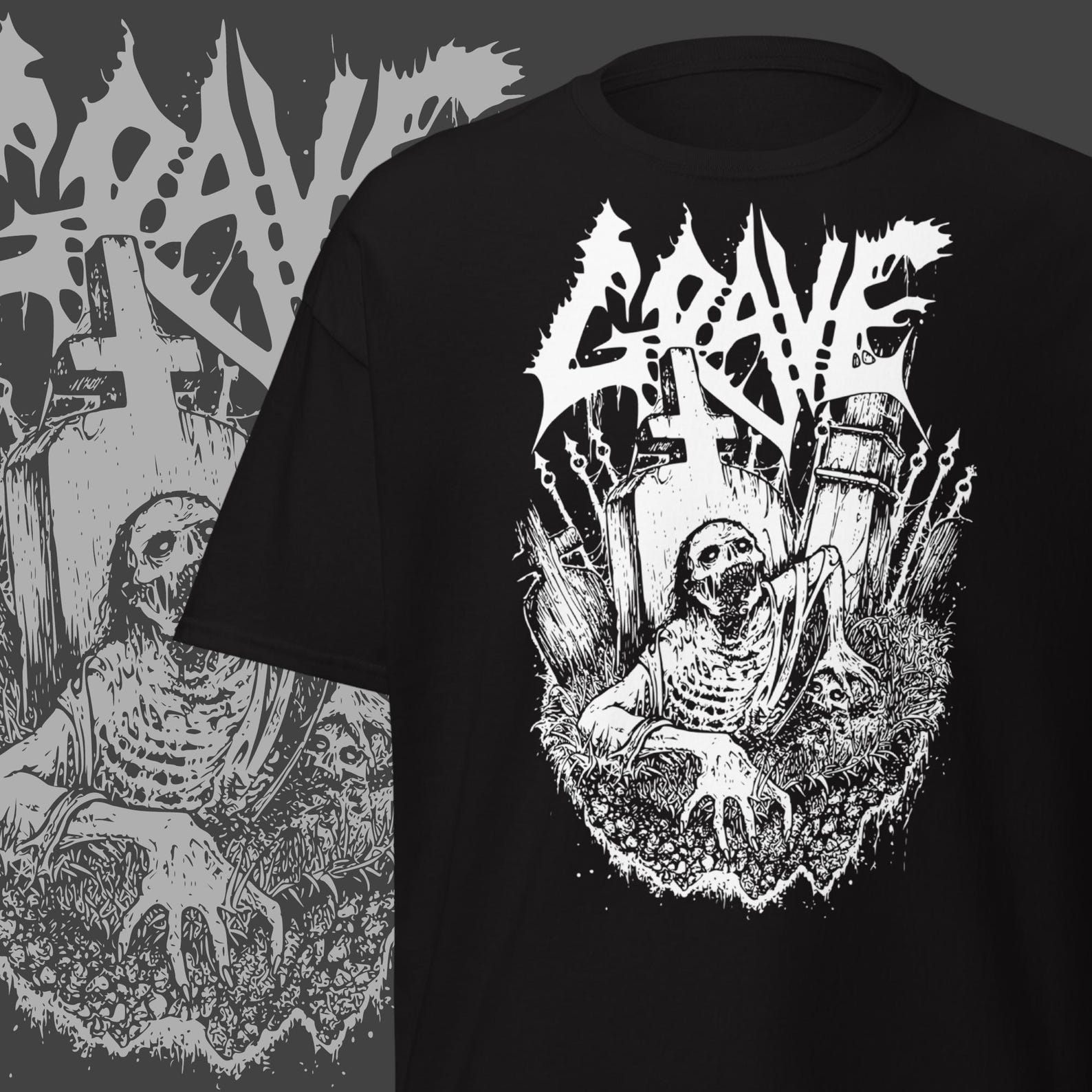 Grave Band T-Shirt Old School Metal Merch M