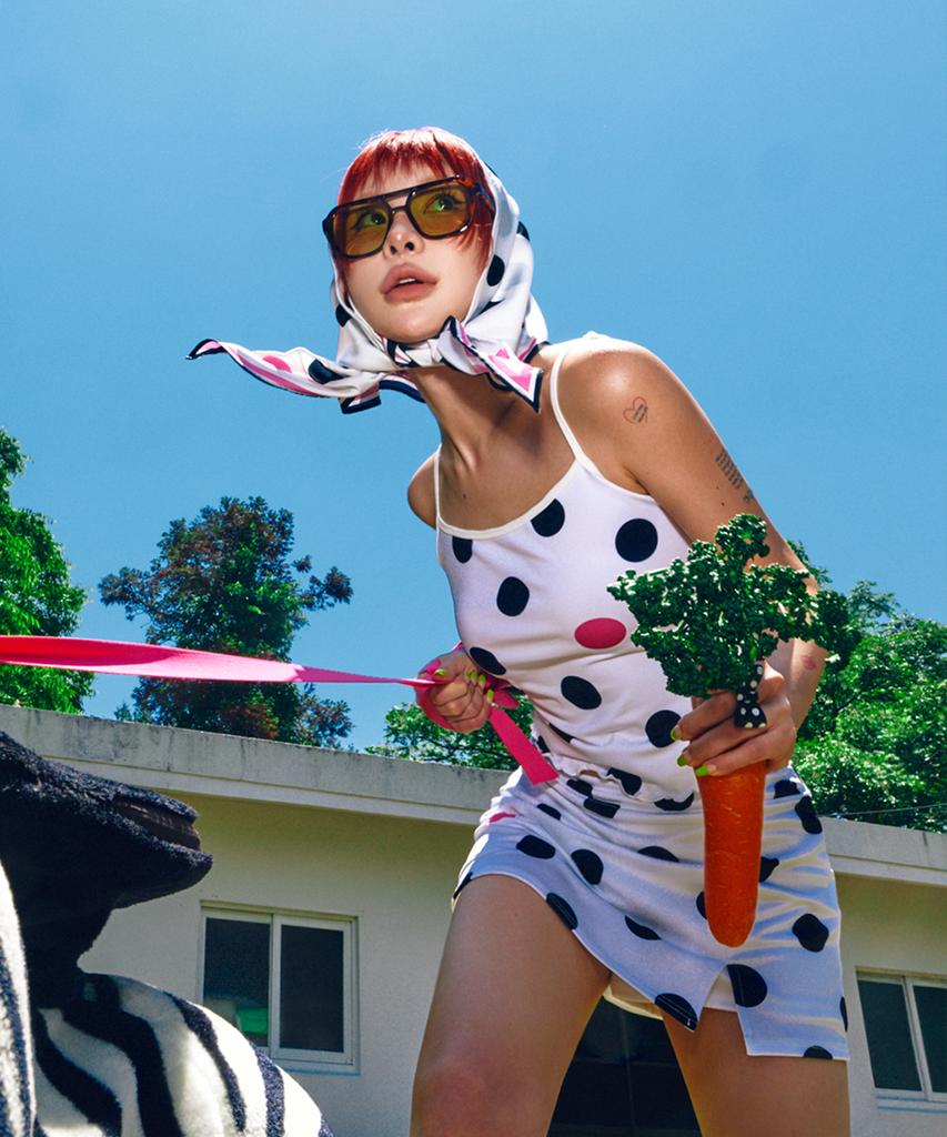 Haitaideupeulaengki Polka Dot Skort White