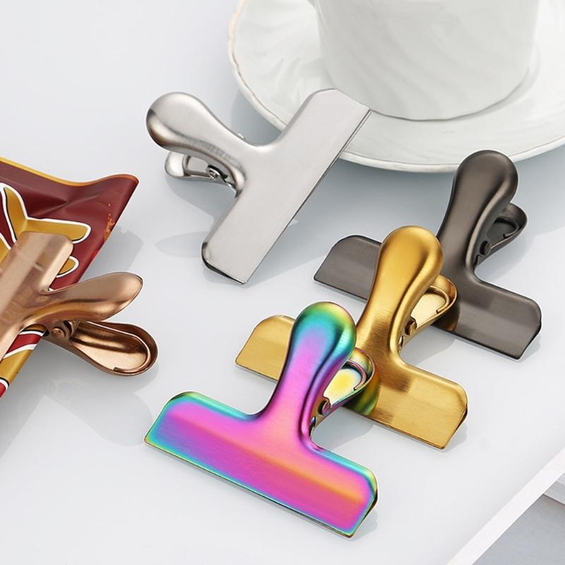 8Pcs Metal Hinge Clip File Paper Clamps for Craft Food Bag Photo Drawing Board Stainless Steel Clip for Kitchen Office