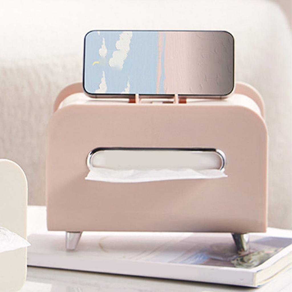 Cutie de șervețele de birou Multifuncțională, Distribuitor pentru depozitarea șervețelelor cu suport pentru telefon/telecomandă