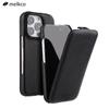 Melkco Genuine Leather Flip Case for iPhone 16 Pro Max/Plus - Magnetic Protective Cover