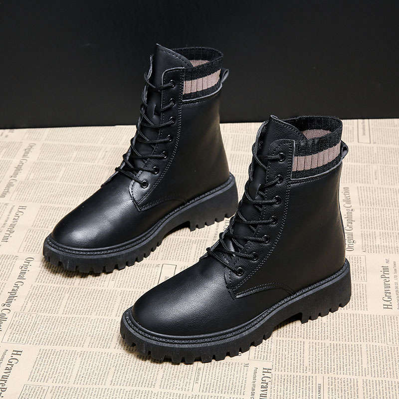 Snow Boots Women's New Fashion Cotton Shoes British Style Martin Short Boots Autumn and Winter Thickened Velvet Women's Shoes