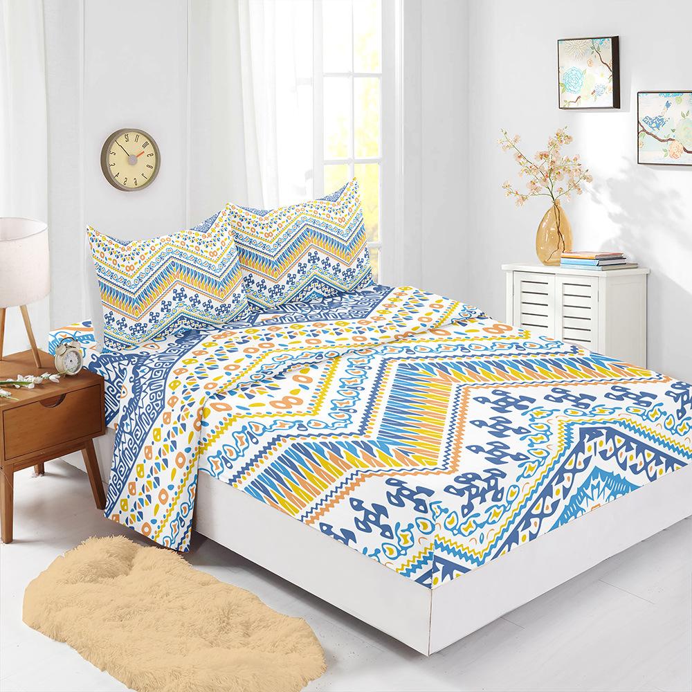 Four-Piece Mattress Digital Printing Mattress Protective Cover Bedding Bohemian