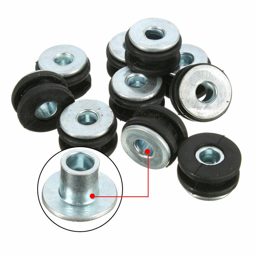 11 Sets Motorcycle Rubber Grommet Kit Circular Shock Absorber PadsFairing Bolt Cushion Washer Steel Bushing Spacer Accessories