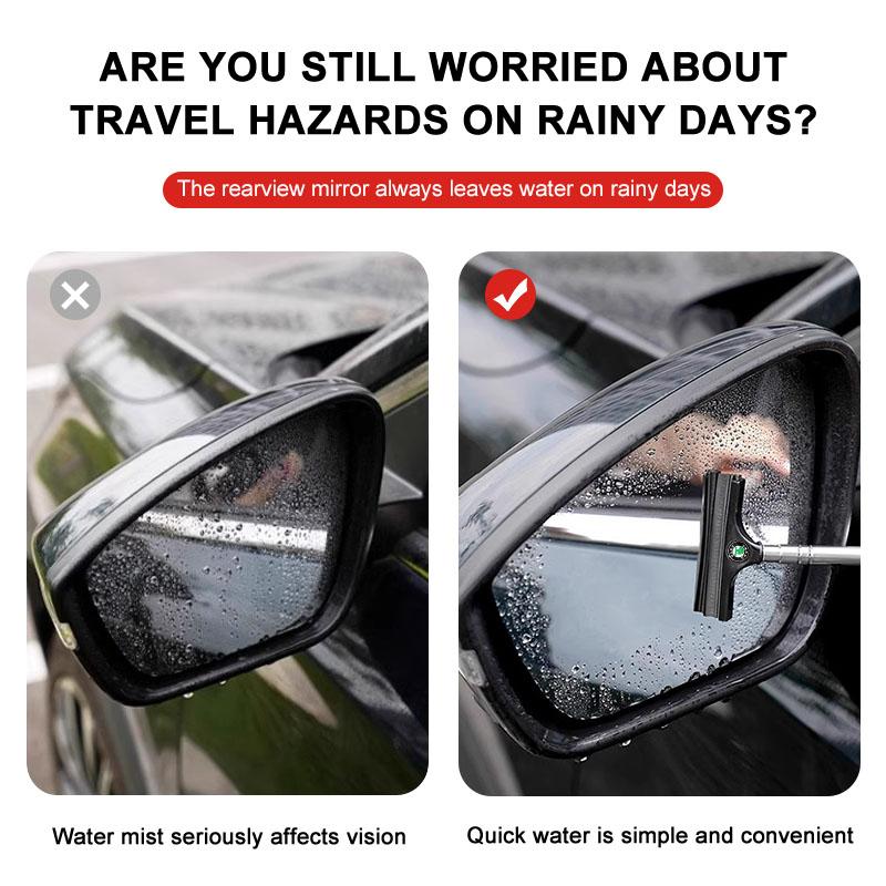 Car Rearview Mirror Wiper Retractable Handheld Cleaning Brush For Skoda Octavia MK2 MK3 2 3 A7 Fabia Karoq Kodiaq Superb Rapid Kamiq