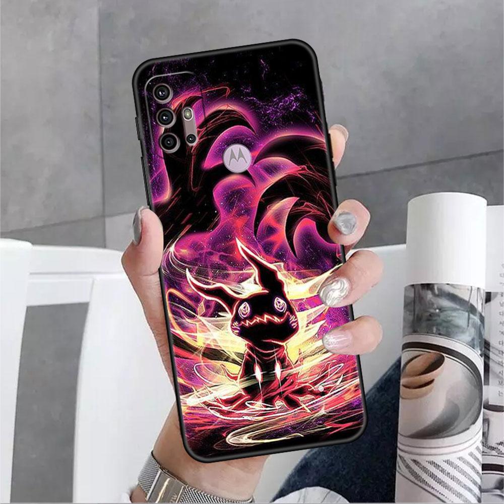 Pokemon Pikachu Cool Case For Motorola G30 G60 Edge 20 G9 G22 G8 Power G31 G500 G50 30 Pro Black Soft Phone Capas