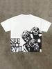 New ArrivalGraffiti Face TShirtY2k Style Loose Fit Crew Neck DesignCasual And FashionableSuitable For Both Unisex And Unisex