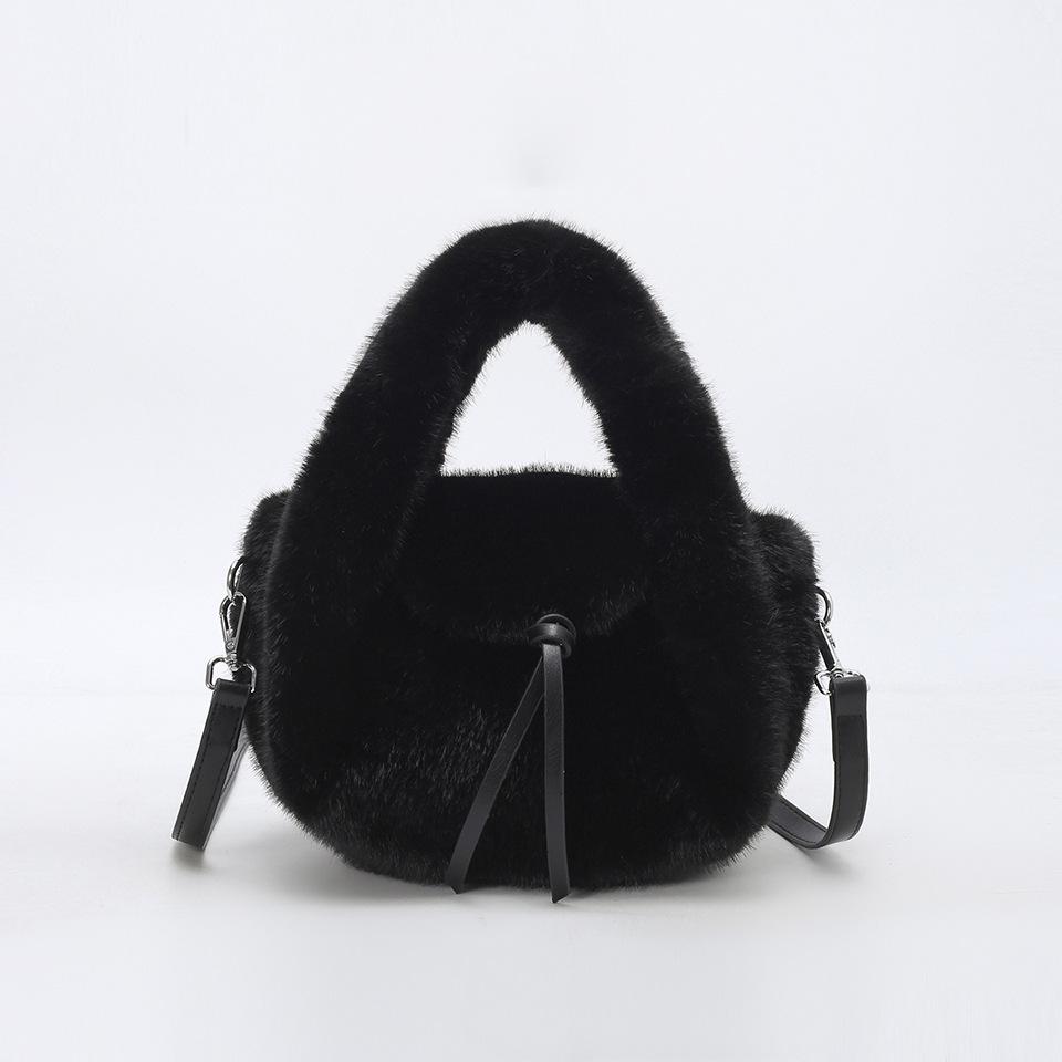 Herbst/Winter 2025 Vielseitige Plüsch-Crossbody-Bucket-Bag