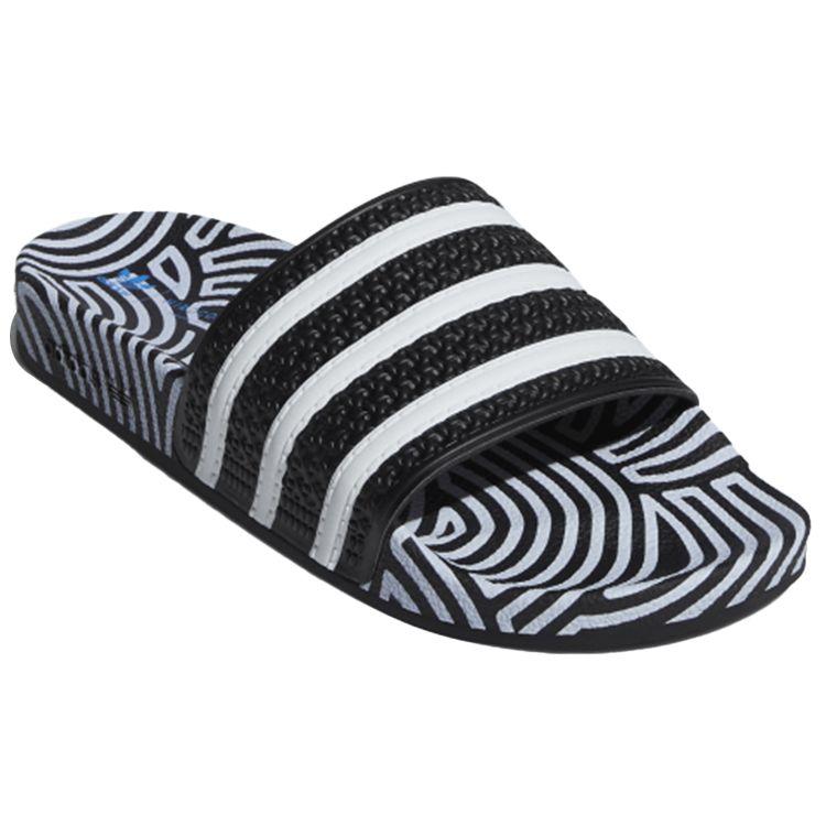 Hirocoledge x Adidas Adilette Slides Takahashi Hiroko - Black White Unisex Sneakers Core-Black Cloud-White Blue-Bird FY1592
