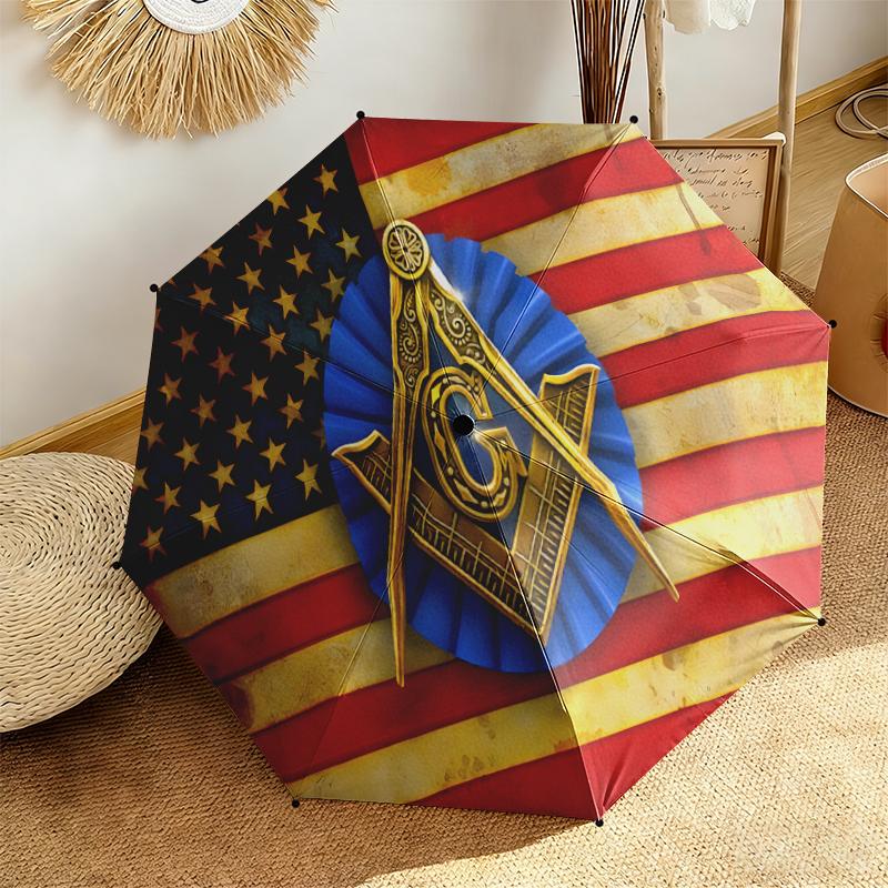 1pc Illuminati All-Seeing Eye Umbrella Portable Folding Umbrella Iron Frame Hole Bone Structure Outdoor Home Umbrella