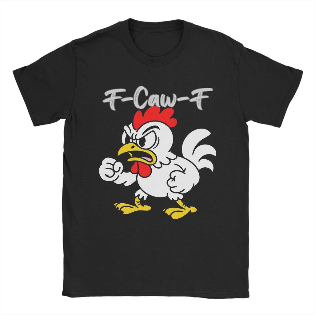 F CAW F Kuře Vtipné Meme Černá Vrána F-Caw-F Černý Pták Merch Unisex Tričko Bavlněné Tričko Graficky Tištěné Tričko Oblečení