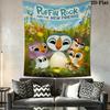 Puffin Rock Wall Hanging Printed Fabric Blanket Decorative Tapestries for Bedroom Living Room Home Decor