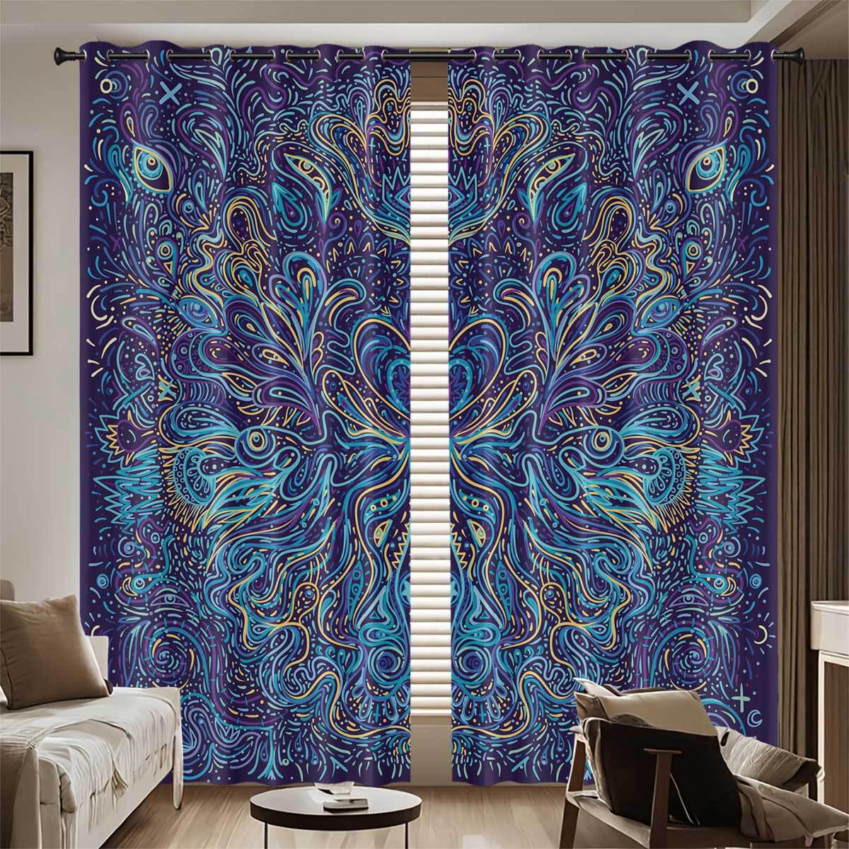 

Xiyin Полиэстеровые Шторы Блэкаут с Рисунком Листьев - Индивидуальная Цифровая Печать 140x160 cm