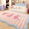 Dopamine Color Carpets for Living Room Girly Style Bedroom Decor Rug Irregular Shaped Pink Plush Carpet Cute Fluffy Soft Mat