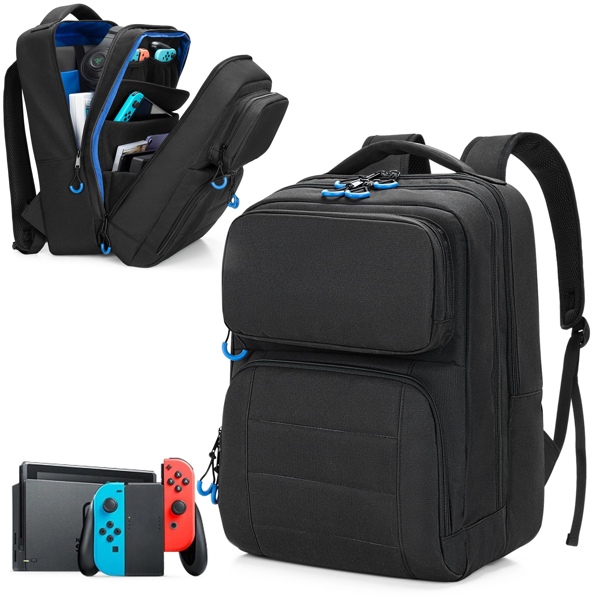 

Сумка для хранения Trunab Switch Case для Nintendo EL Storage для 24 игровых карт Stream Deck Case Switch Backpack Switch/Lite/OLED (Органическая модель) чёрный