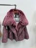 Winter explosion fox fur jacket big fur collar short thermal goose down jacket women