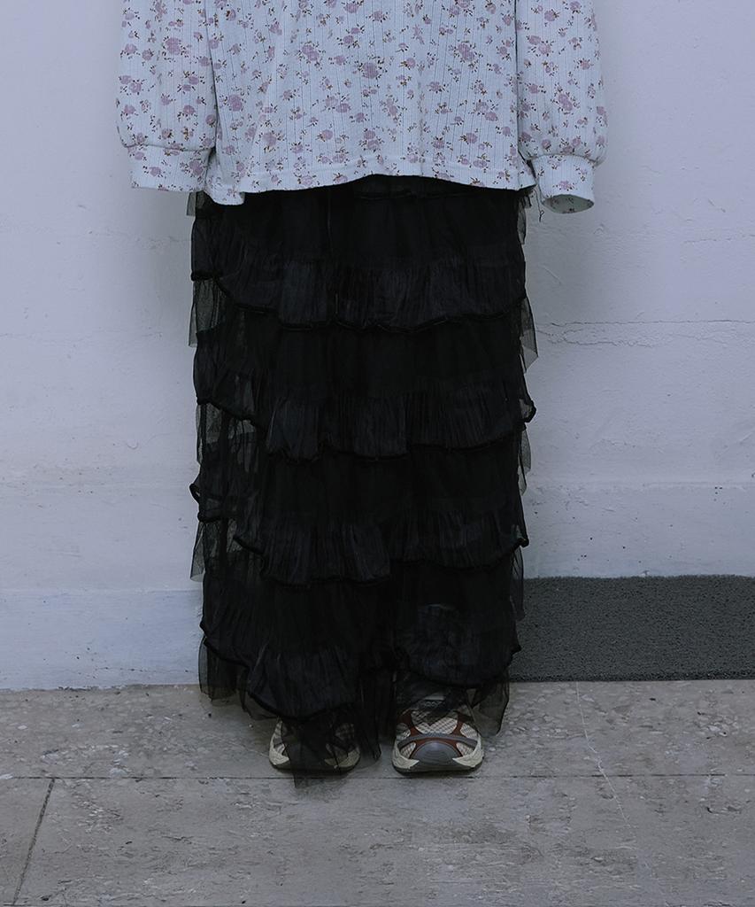 HOKUSPOKUS Icing Tiered Skirt_Black
