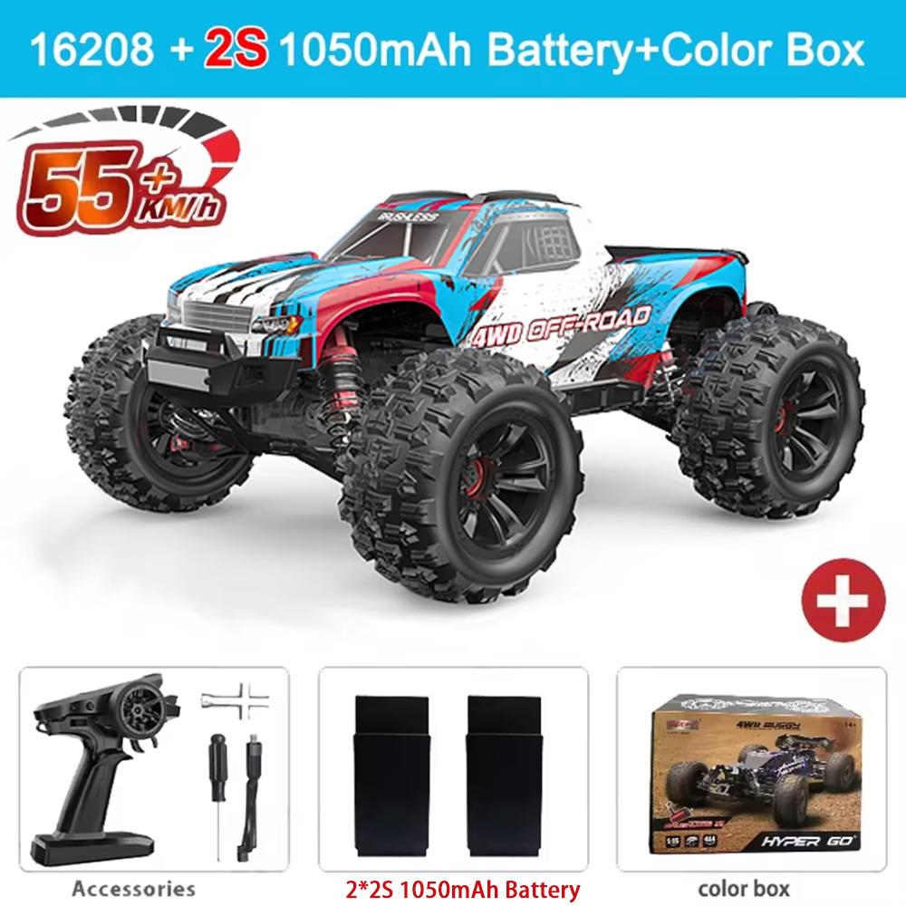 MJX 16208/16209/16210 RC Car 2.4G 4WD Remote Control Off-Road Vehicle Brushless High-Speed Racing Climbing Crawler 2S 3S Battery