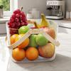 Transparent Picnic Basket, with Handle, Large Capacity Organizer, Durable Waterproof Food Container, for Camping Fruits Vegetables Snacks