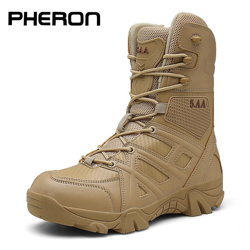 New Men Work Safty Shoes Men's Boots Outddor Hiking Leather Waterproof Desert Boot Combat Ankle Boots Men Work Men's Shoes