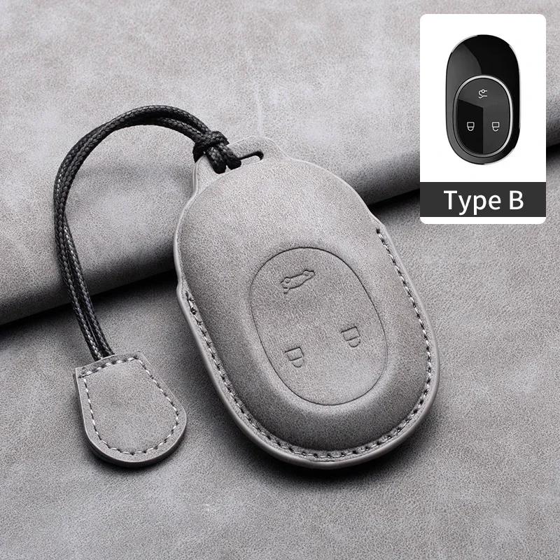 For Nio ET7 ET5 2025 2025 2025 for Weilai NIO EC6 ET7 ES6 ES8 Leather Car Remote Key Case Cover Protector Keychain