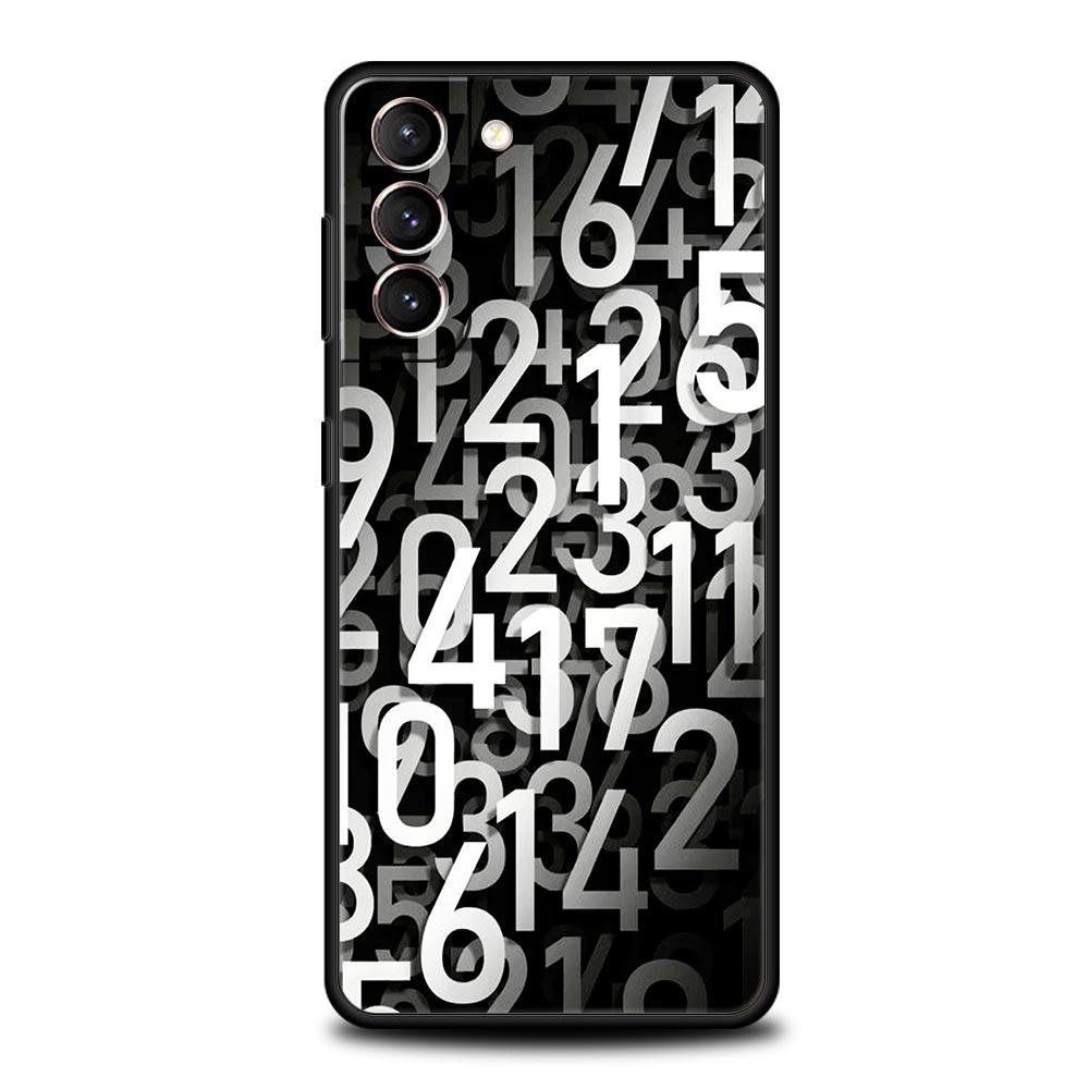 Number Pattern Phone Case Cover for Samsung Galaxy S26 S25 S24 S23 S22 S20 S21 FE Ultra S25 Edge Plus 5G Soft TPU Shell Fundas