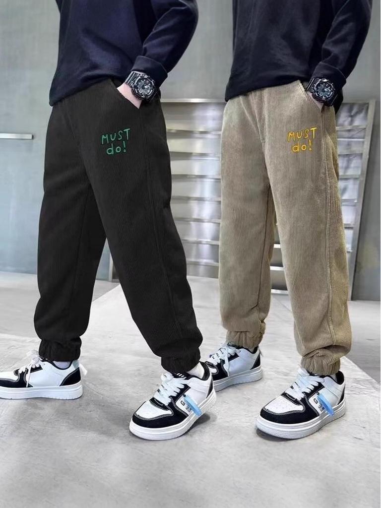 Boys' Spring & Autumn Loose Casual Sweatpants 2025 - Trendy, Handsome Sports Long Pants for Big Kids