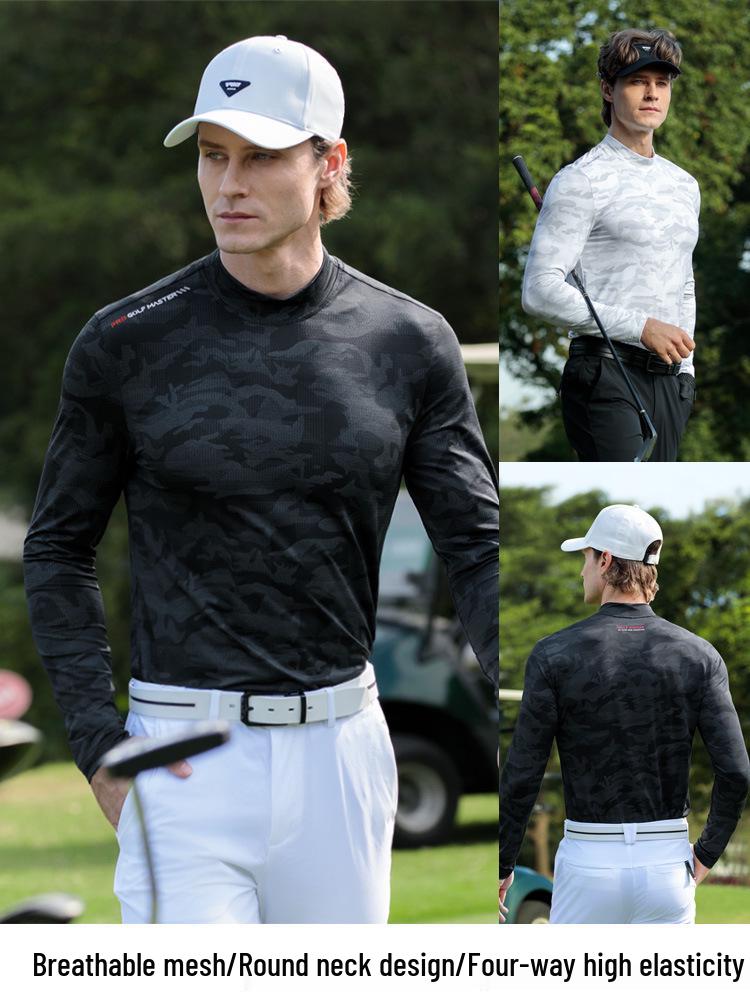 Men's PGM2026 Long Sleeve Golf Base Layer - High Stretch, Breathable Mesh