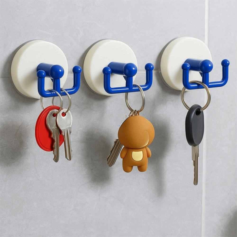 5pcs Vacuum Pressing Suction Cup Hook Double-hook High Load Capacity Kitchen Hook No Drill Plastic Door Hook Kitchen Storage