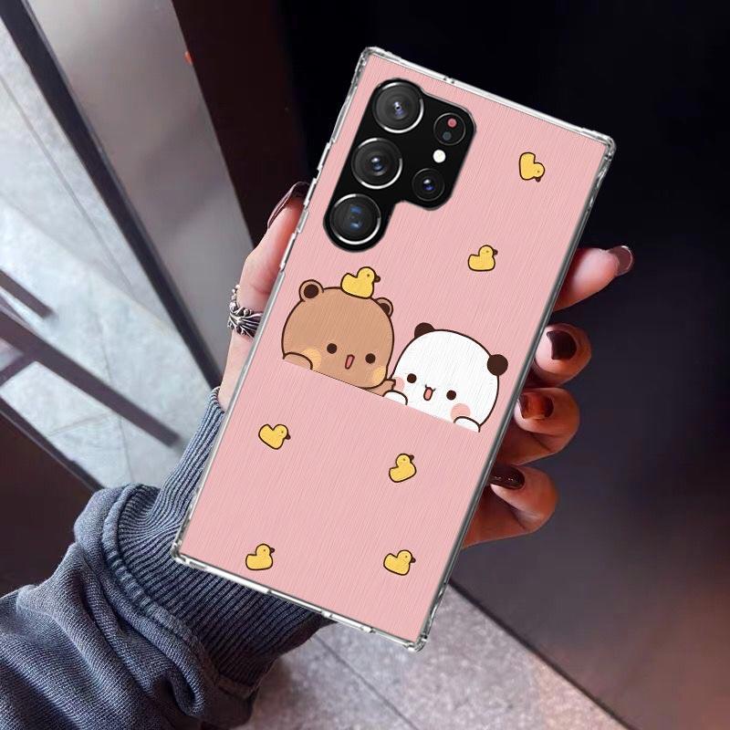 Cute Peach Goma Cat Phone Case For Samsung Galaxy S26 S25 Edge S24 S23 Ultra S22 Plus S21 S20 FE Soft TPU Back Cover Funda Galax