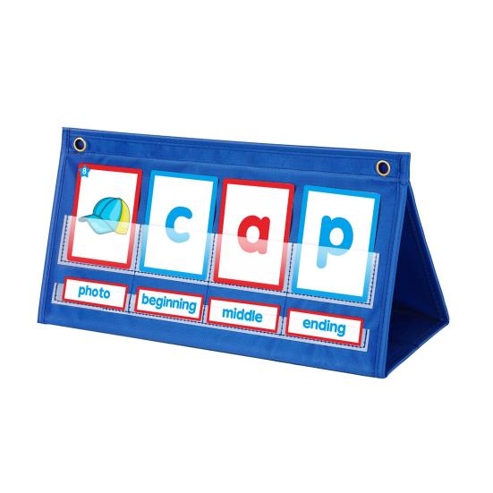 

1 Set Word Spelling Game CVC Word Games Building Pocket Chart Kids Preschool Learning Educational Phonics Flash Card Word Blending Board Toy Kit синий