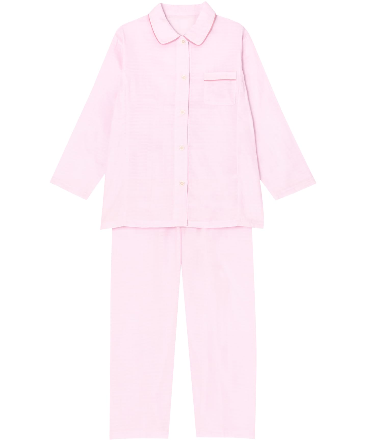 

EP3001 Long Sleeve Pajamas with Pima Soft to the Collared Shirt Size S Wing/Wacoal Women s Pants, 100% Cotton, Touch, Style,
