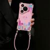 Smiley Face Is Suitable for Huawei P80 Mobile Phone Case P70 Makeup Bracket P60Pro Lanyard P50 Light Luxury P40 Anti-drop Case