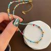 Collana clavicolare con perline di pietra naturale turchese per donna, gioielli di lusso di nicchia